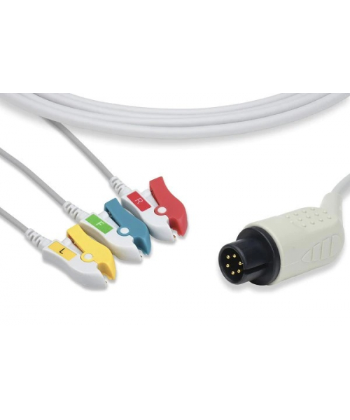 3 Way Monobloc ECG Cable With Clips For Vista 120 DRAGER Vlad