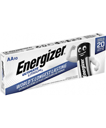 Scatola di 10 Pile di Litio 1.5V AA Ultimate Energizer (L91)