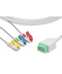 Cable IEC monobloc 3 branches à pince pour Dash 2000 GE HEALTHCARE