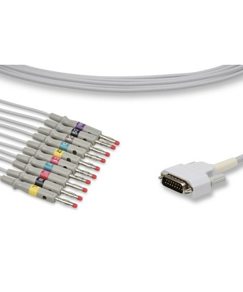 Câble ECG à fiches banane pour ECG Edan SE-1202 et ISE-1210