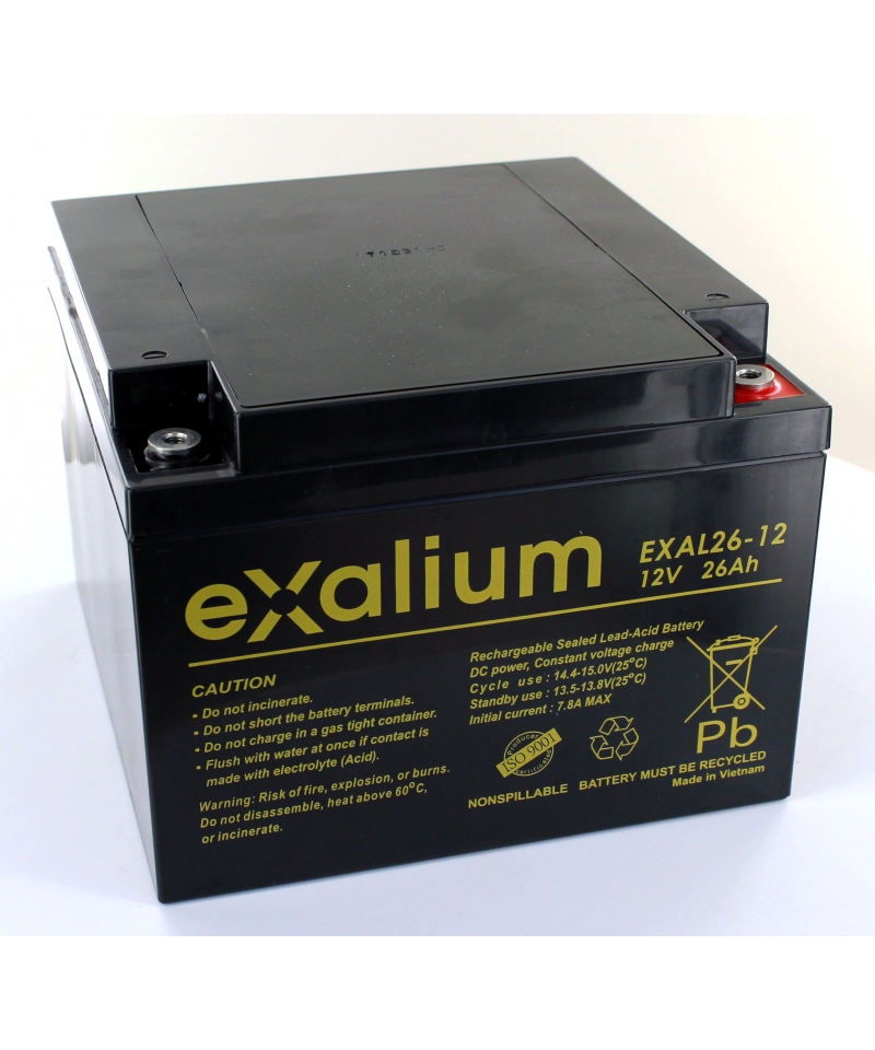 Battery 12V 26Ah % 28166 x 175 x 125% 29 EXALIUM % 28EXAL26 - 12% 29 - Vlad